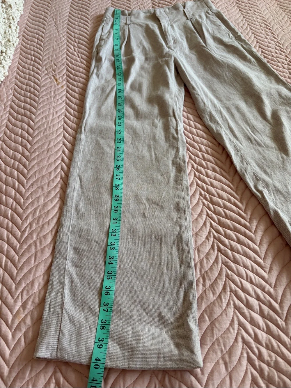 Banana Republic Linen Blend Wide Leg Pants Beige Women’s Size 0 High Rise